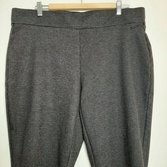 LAURA Pull-on Dress Crop Pants Subtle Check Pattern PLUS Sz 16 - Picture 7 of 10